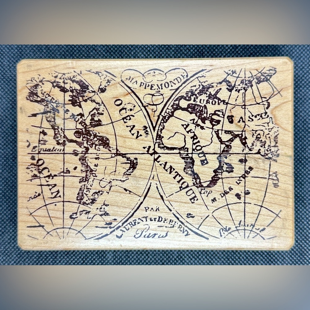 Inkadinkado World Map Mounted Stamp